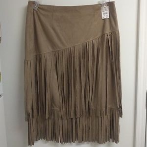 Suede Boho skirt